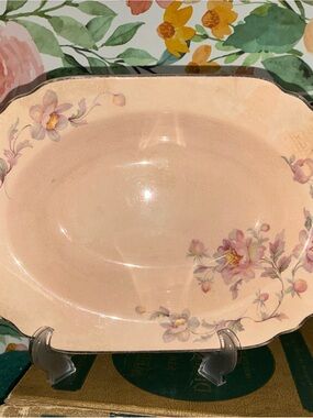 Vintage Silver Moon by Limoges American Peach Serving Bowl